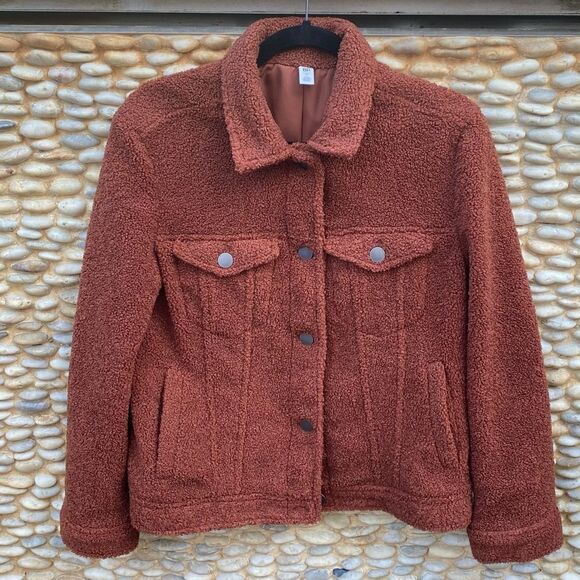 Nordstrom BP Burnt Orange Sherpa Jacket. Size Medium. EUC! - Picture 1 of 4